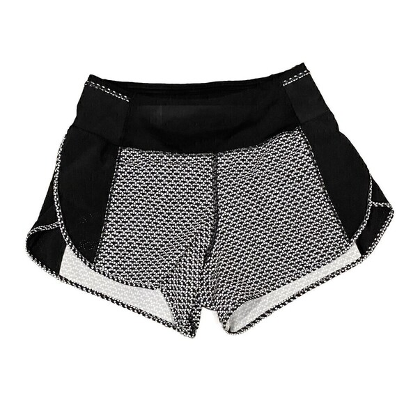 Lululemon Pants - Lululemon Real Quick Perforated Shorts Monochromatic Black White Running Size 4